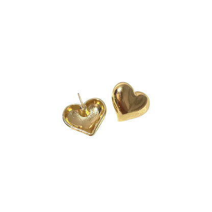 Fashion Metal Three-Dimensional Heart Earrings Wholesale Nihaojewelry