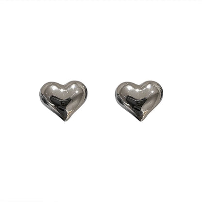 Fashion Metal Three-Dimensional Heart Earrings Wholesale Nihaojewelry