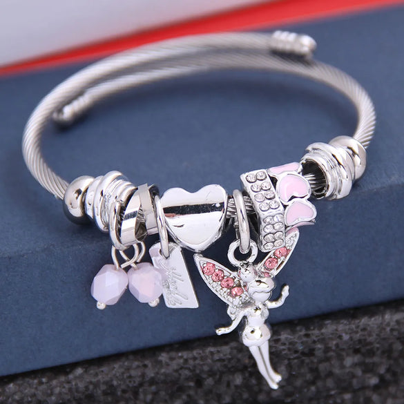 Fashion Metal Wild Pan Dl Simple Wild Ballet Girl Pendant Multi-Element Accessories Personalized Bracelet Wholesale Gooddiy