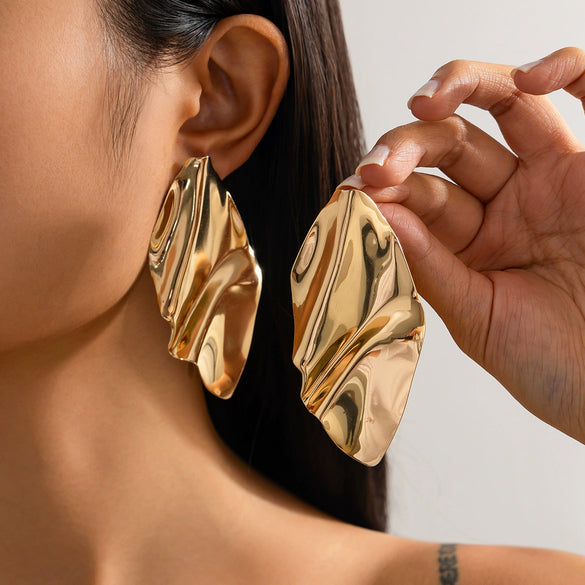 Fashion Metallic Electroplated Geometric Zinc Alloy Earrings For Women
