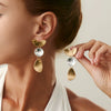 Fashion Metallic Electroplated Geometric Zinc Alloy Earrings For Women
