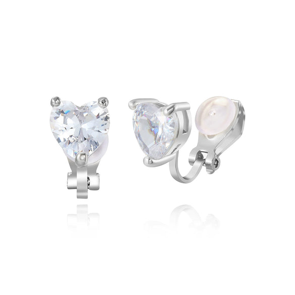 Fashion Metallic Women's Ear Clip Without Ear Holes Copper Geometric Style Set With Diamonds