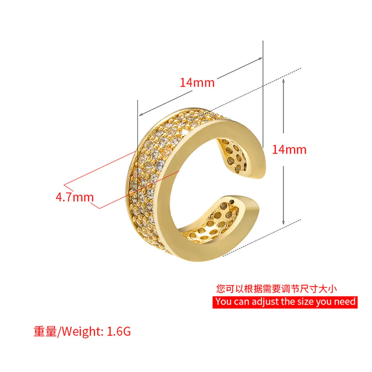 Fashion Micro-inlaid Zircon Copper Ear Bone Clip Wholesale Gooddiy