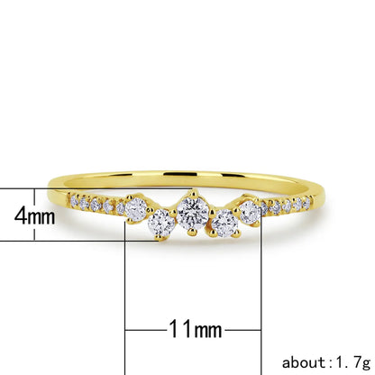 Fashion Micro-set Zircon Ring Copper Silver Plated Rose Gold Engagement Ring