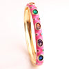 Fashion Microencrusted Zirconium Multicolor Oil Dripping Copper Plated Real Gold Bracelet For Women