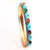 Fashion Microencrusted Zirconium Multicolor Oil Dripping Copper Plated Real Gold Bracelet For Women