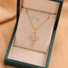 Fashion Microinlaid Cross Titanium Steel Necklace With Geometric Pattern And Electroplating Design Unisex O Word Chain