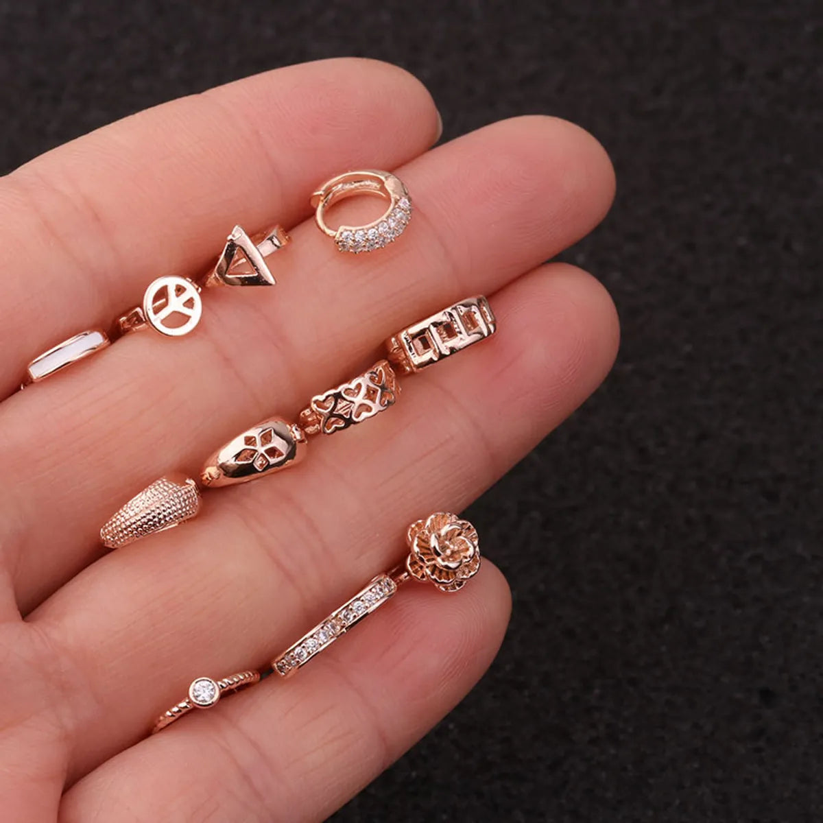 Fashion Mini Earrings Love Heart-shaped Zircon Earrings Wholesale