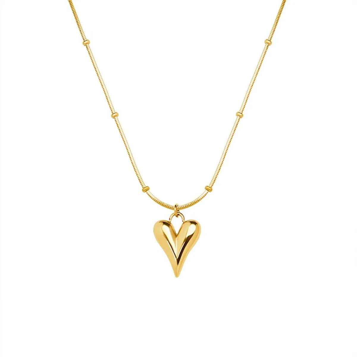 Fashion Heart-shaped Clavicle Necklace Titanium Steel Material Colorfast