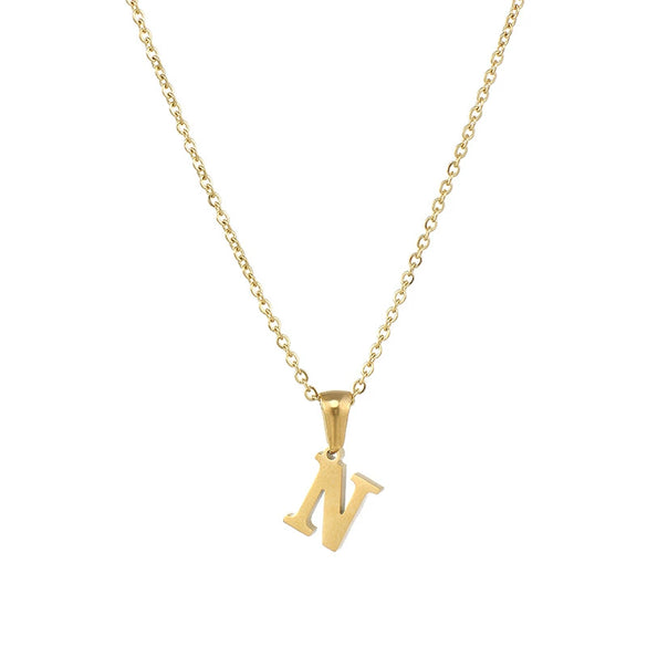 Fashion Mini Letter 316L Stainless Steel Necklace For Women With Electroplating Treatment