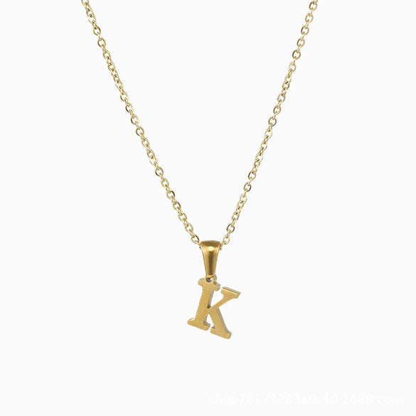 Fashion Mini Letter 316L Stainless Steel Necklace For Women With Electroplating Treatment