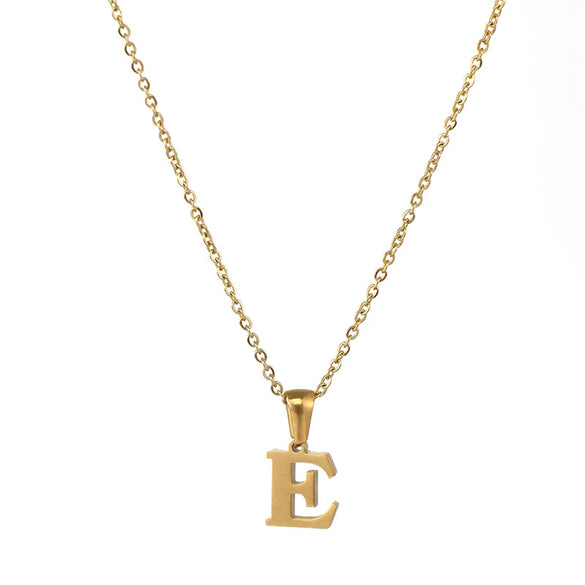 Fashion Mini Letter 316L Stainless Steel Necklace For Women With Electroplating Treatment