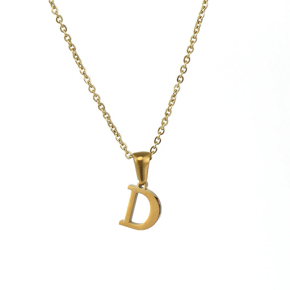 Fashion Mini Letter 316L Stainless Steel Necklace For Women With Electroplating Treatment