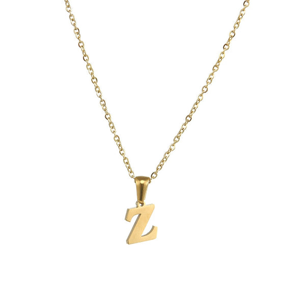 Fashion Mini Letter 316L Stainless Steel Necklace For Women With Electroplating Treatment