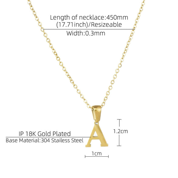 Fashion Mini Letter 316L Stainless Steel Necklace For Women With Electroplating Treatment