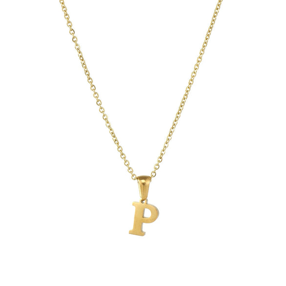 Fashion Mini Letter 316L Stainless Steel Necklace For Women With Electroplating Treatment