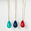 Fashion Minimalist Acrylic Water Drop Pendant Necklace With Stainless Steel Electroplated 18K Gold Snake Bone Chain