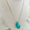 Fashion Minimalist Acrylic Water Drop Pendant Necklace With Stainless Steel Electroplated 18K Gold Snake Bone Chain