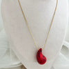 Fashion Minimalist Acrylic Water Drop Pendant Necklace With Stainless Steel Electroplated 18K Gold Snake Bone Chain