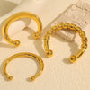Fashion Minimalist Geometric 316L Stainless Steel Cshaped Open Bracelet 18K Goldplated