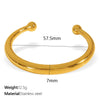 Fashion Minimalist Geometric 316L Stainless Steel Cshaped Open Bracelet 18K Goldplated
