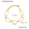 Fashion Minimalistic Casual Allmatch Jewelry Geometric Shaped 316L Stainless Steel Goldplated Bracelet