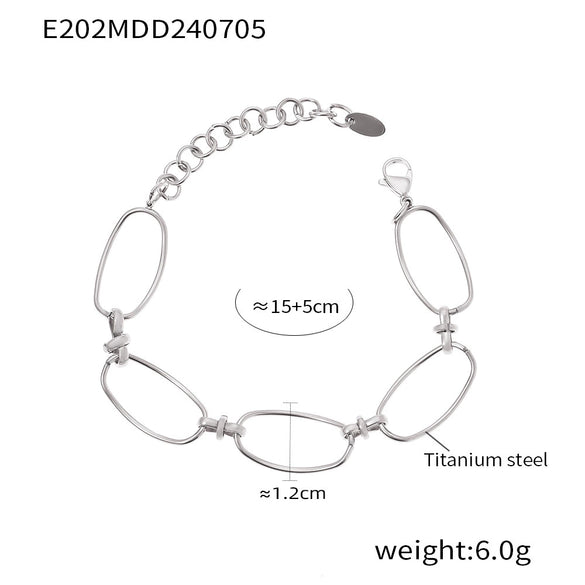 Fashion Minimalistic Casual Allmatch Jewelry Geometric Shaped 316L Stainless Steel Goldplated Bracelet