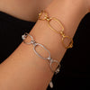 Fashion Minimalistic Casual Allmatch Jewelry Geometric Shaped 316L Stainless Steel Goldplated Bracelet
