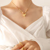 Wholesale Jewelry Geometric 304 Stainless Steel 18K Gold Plated Necklace