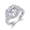 Fashion Moissanite Inlaid Geometric S925 Silver Ring For Women