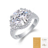Fashion Moissanite Inlaid Geometric S925 Silver Ring For Women
