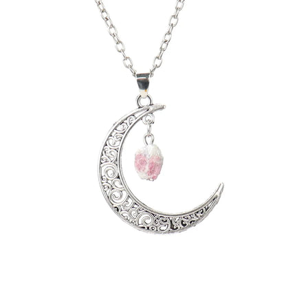 Fashion Moon Alloy Handmade Hollow Out Women'S Pendant Necklace 1 Piece