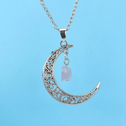 Fashion Moon Alloy Handmade Hollow Out Women'S Pendant Necklace 1 Piece