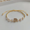 Fashion Moon Heart Shape Pearl Copper Knitting Bracelets 1 Piece