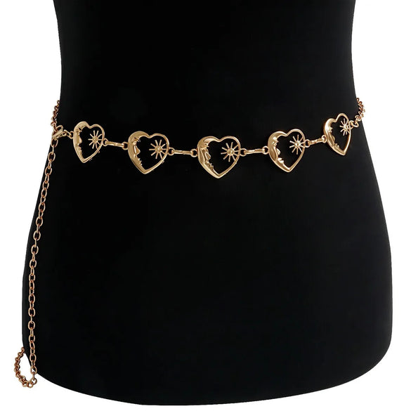 Fashion Moon Metal Plating Waist Chain