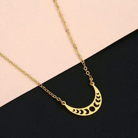 Fashion Moon Stainless Steel Plating Pendant Necklace 1 Piece