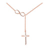 Fashion Multi Layer Copper Clavicle Necklace With Lucky Figure Eight Cross Geometric Pendant Electroplated O Shaped Chain For Women
