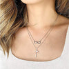 Fashion Multi Layer Copper Clavicle Necklace With Lucky Figure Eight Cross Geometric Pendant Electroplated O Shaped Chain For Women