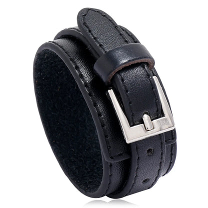 Fashion Multi-layer Pu Leather Simple Men's New Punk Style Leather Bracelet