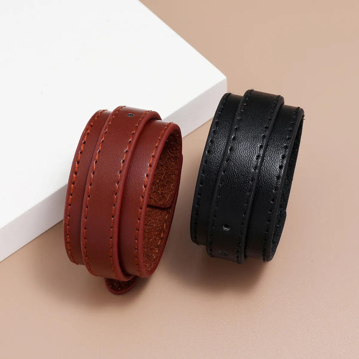 Fashion Multi-layer Pu Leather Simple Men's New Punk Style Leather Bracelet