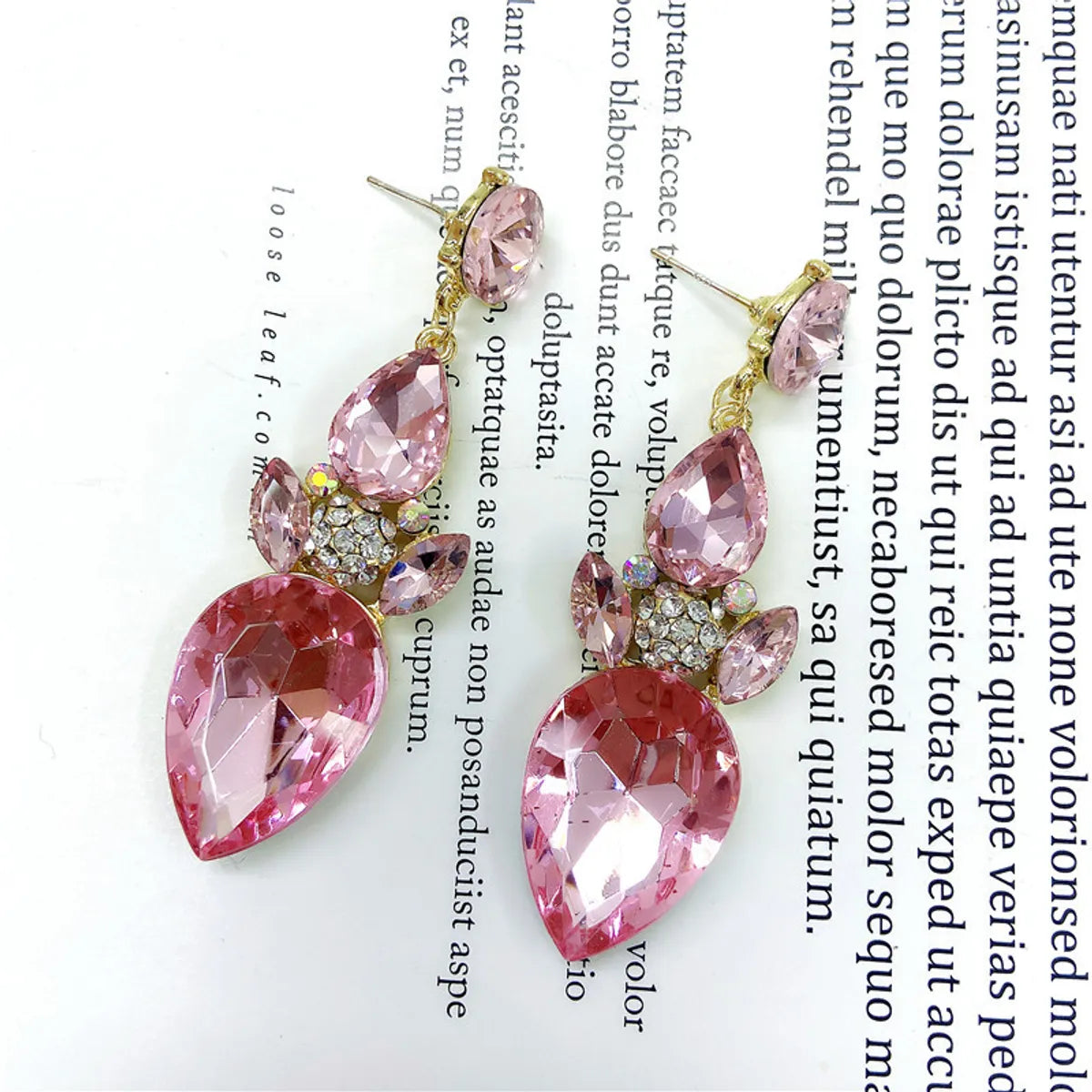 Fashion Multicolor Crystal Gem Fashion Temperament Earrings