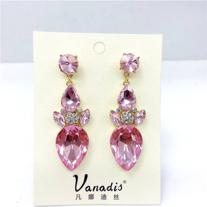 Fashion Multicolor Crystal Gem Fashion Temperament Earrings