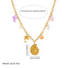 Fashion Multielement Pendant Necklace Stainless Steel Goldplated With Animal Zodiac Shapes For Women