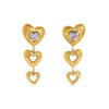 Fashion Multilayer Love Heartshaped Zircon Tassel Earrings Stainless Steel 18K Gold Plated Furnace Vacuum Plated Waterproof For Women