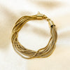 Fashion Multilayer Stitching Snake Bone Chain Stainless Steel Vacuum Electroplated Real Gold Bracelet