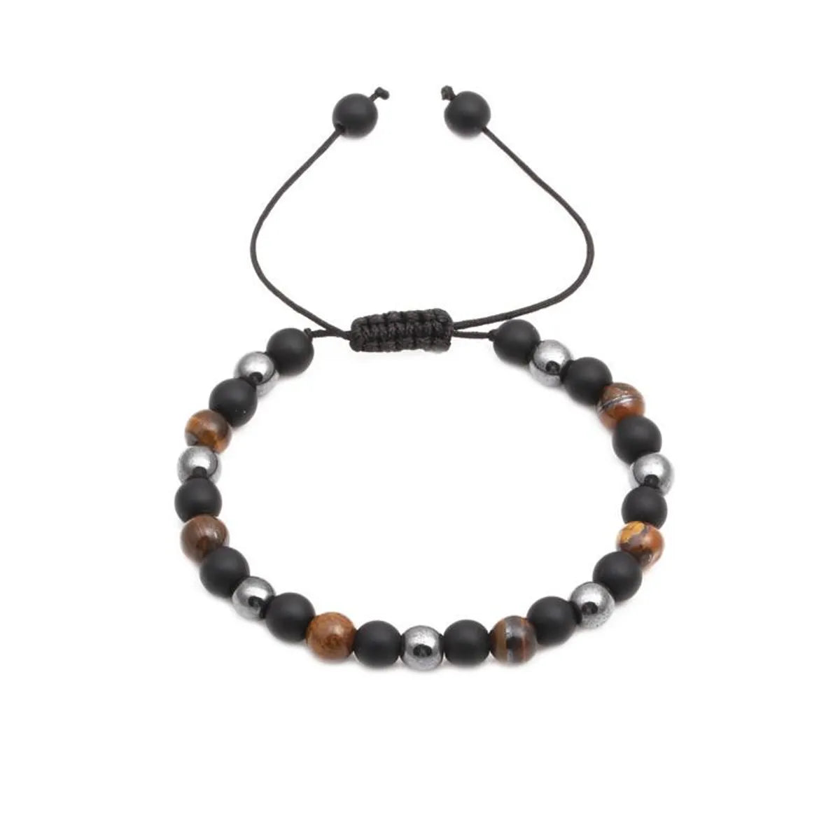 Fashion Natural Stone Black Matte Woven Bracelet Nhyl147958