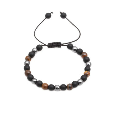 Fashion Natural Stone Black Matte Woven Bracelet Nhyl147958