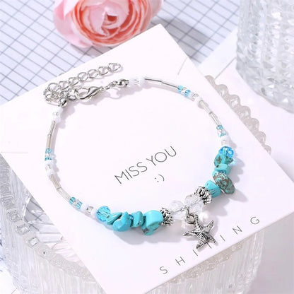 Fashion Conch Alloy Artificial Gemstones Women'S Bracelets