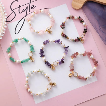 Fashion Natural Stone Crystal Beaded Bracelet Nhms156055