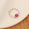 Fashion Natural Stone Ring And Pearl Bracelet Handmade Stainless Steel Jewelry